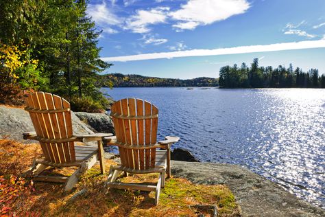 The science behind our connection to water | Cottage Life Affordable Honeymoon, Lakefront Living, Kawartha Lakes, Algonquin Park, Pine Lake, Parks Canada, Lake George, Adirondack Chairs, Adirondack Chair