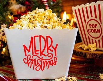 All things Southern and Based in the by TheSouthRoseMagnolia Bowl Christmas Decor, Popcorn Theme, Popcorn Tub, Movie Night Popcorn, Popcorn Bowl, Get Well Soon Gifts, Christmas Party Favors, Client Gifts, Jingle Bell