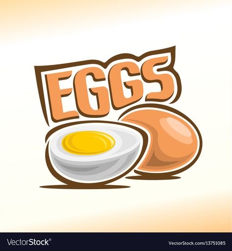 Logo for chicken egg Royalty Free Vector Image Egg Logo Design Ideas, Egg Business Logo, Egg Logo Design, Egg Poster Design, Egg Typography, Eggs Illustration, Egg Logo, Egg Vector, Egg Game