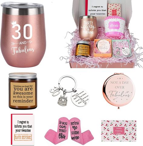 30th Birthday Gifts for Women, Funny 30th Birthday Decorations, 1992 Happy 30th Birthday Gifts Set for Her, Wife, Friend, Sister, Coworker | Unique Wine Gift Ideas Mirror Socks for 30-Year-Old Women #30th #Hello30 #HelloThirty #Thirty #Dirtythirty #Dirty30 #ThirtyandThriving #30thbdaygifts 30 Birthday Gifts, Friends Female, Mom Gifts Box, 40th Birthday Gifts For Women, 50th Birthday Gifts For Woman, 30th Birthday Funny, 25th Birthday Gifts, Birthday Basket, Presents For Wife