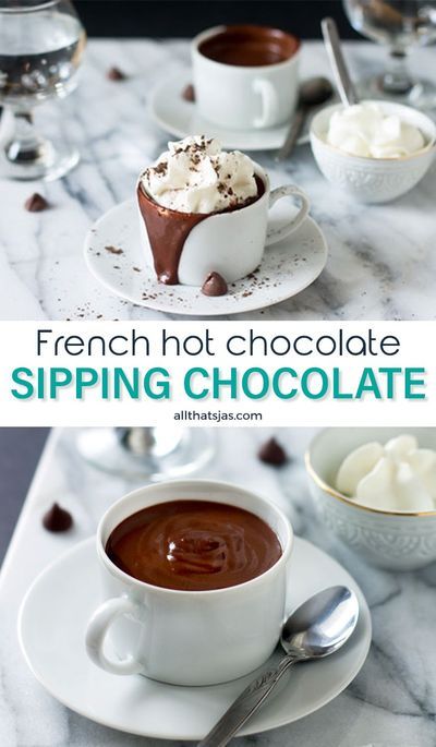 European Sipping Chocolate, French Drinks Nonalcoholic, European Hot Chocolate, Slow Cooker Country Style Ribs, Country Style Ribs Recipe, French Hot Chocolate Recipe, Sipping Chocolate Recipe, French Hot Chocolate, Sipping Chocolate