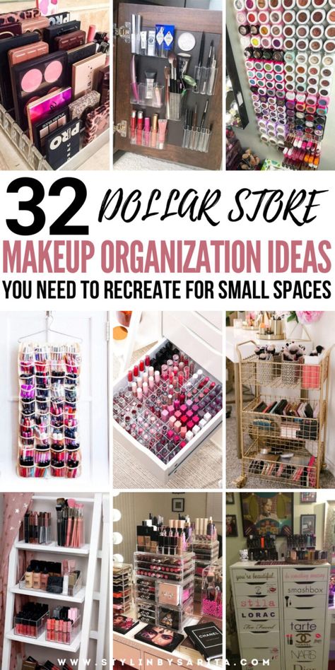 32 INSANELY CUTE MAKEUP ORGANIZATION IDEAS - Stylin by Sarita Organizing Ideas For Makeup Vanity, Makeup Organizer Hacks, Vanity Organizing Ideas, Diy Makeup Storage Ideas, Vanity Organization Diy, Makeup Organization Ideas, Makeup Organizing Hacks, Makeup Storage Ideas, Tree Makeup