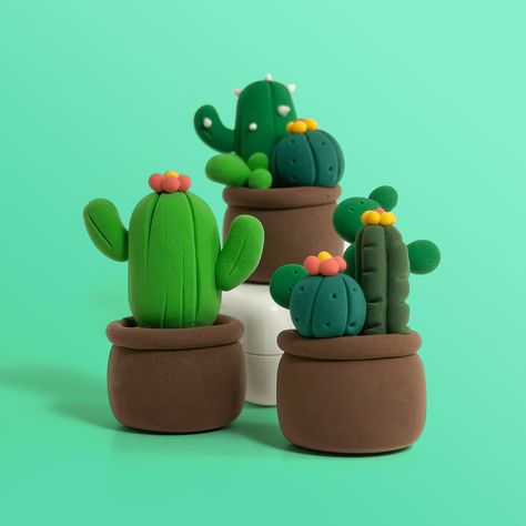 This bundle includes all 3 of our cactus series DIY Clay Kit.Made from high-quality, non-toxic materials, our soft air-dry clay is safe and easy to shape, allowing you to bring your artistic visions to life. The best part? No baking required! Simply let your creations air dry for 24-48 hours and they’ll solidify into long-lasting masterpieces. Suitable for all ages, this kit is perfect for art classes, family bonding activities, and even as a relaxing hobby.What’s included- 3 DIY cactus clay kit Cactus Clay Art, Clay Diy Projects Sculptures, Tiny Air Dry Clay Creations, Air Dry Clay Beginner Projects, Little Clay Figures Easy, Clay Art Figures, Clay Date Inspo Pics, Air Dry Clay Cactus, Clay Sculptures Ideas