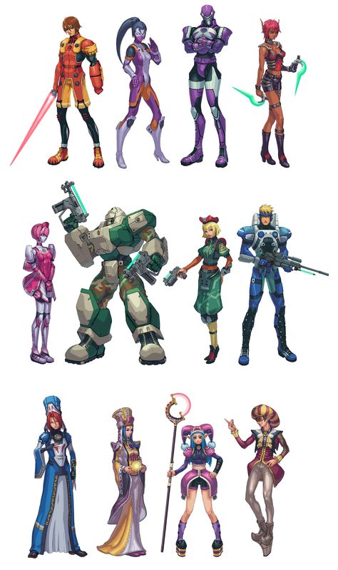 classes from Phantasy Star Online Character Ref Sheet, Phantasy Star Online 2, Dc Costumes, Phantasy Star Online, Phantasy Star, Fantasy Star, Ref Sheet, Retro Gaming Art, Gaming Art