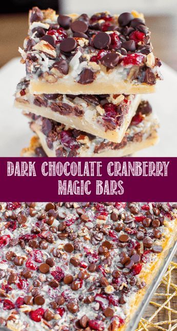 Dark Chocolate Cranberry Magic Bars are a symphony of flavors and textures, perfect for the holiday baking season! Easy to make and beyond delicious! #christmasdessert #thanksgivingdessert #holidaybaking #cranberrydessert via @BackForSeconds Cranberry Dessert, Chocolate Cranberry, Dessert Oreo, Magic Bars, Dessert Bar Recipe, Dessert Party, Cranberry Recipes, Cookie Bar Recipes, Christmas Cooking