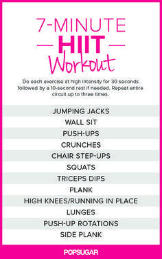 Get the printable version of this seven-minute HIIT workout here! Beachbody Workout, Full Body Workout Plan, 7 Minute Workout, Workout Plan For Women, Body Workout Plan, Mental Training, Diet Vegetarian, High Intensity Interval Training, Body Fitness