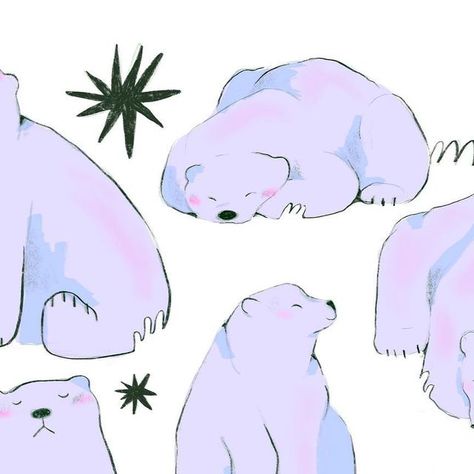 Polar Bear Drawing Cartoon, Polar Bear Drawing Reference, Polar Bear Drawing Easy, Polar Bear Outline, Bear Character Design, Polar Bear Paw, Polar Bear Drawing, Polar Bear Illustration, Bear Sketch