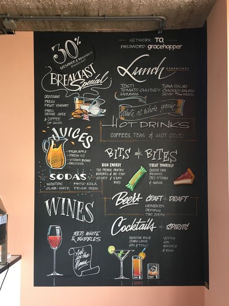 Visit website for more portfolio Wine Menu Chalkboard, Wine Menu Design Ideas Restaurants, A Board Signage, Menu Wall, Chutney Chicken, Soda Cake, Wine Bars, Chalk Lettering, Tomato Chutney