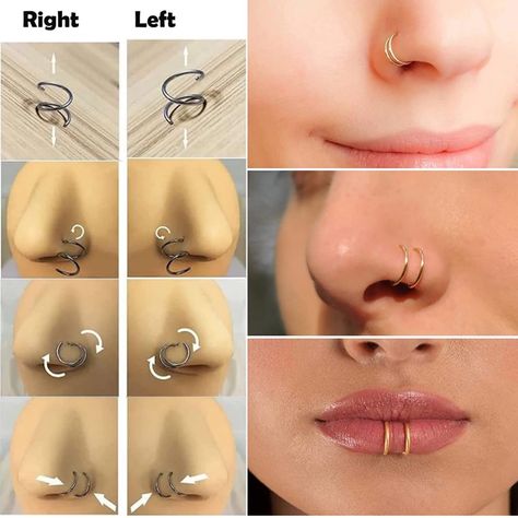 Diamond hoop nose ring