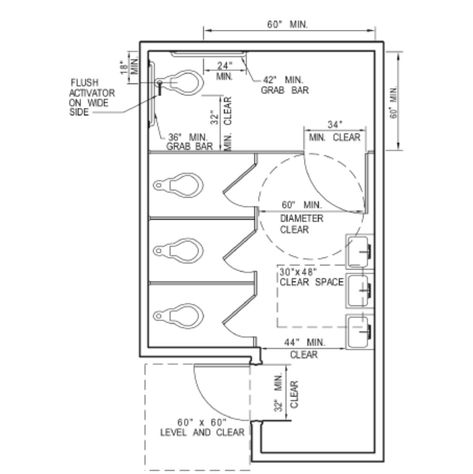 Public Restroom Design, Pallet Deck Diy, Commercial Bathroom, Ada Bathroom, Bathroom Stall, Bathroom Dimensions, Restroom Design, Public Bathrooms, Public Restroom