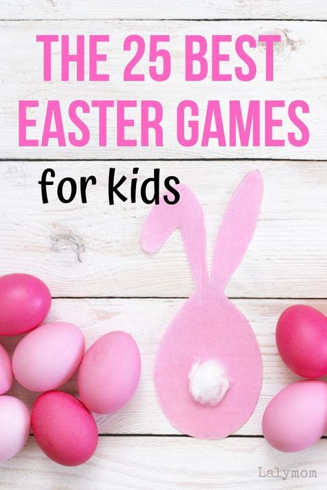 Make it the BEST EASTER EVER with these 25 quick, easy, fun Easter Games for Kids! Perfect for classrooms, youth groups, homeschool celebrations and more!  These Easter games can be played indoors and outdoors for fun anytime and anyplace. #easter #easterideas #easterparty #easterforkids #preschool  #homeschool Diy Easter Games, Easter Egg Games, Fun Easter Games, Preschool Easter, Easter Games For Kids, Easter Party Games, Egg Game, Easter Preschool, Easter Activities For Kids