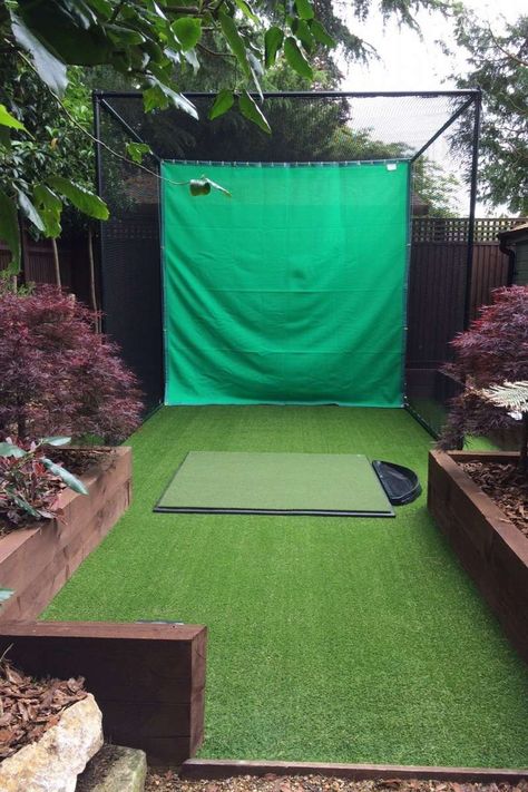 Diy Golf Net, Golf Hitting Net, Backyard Golf, Home Golf Simulator, Diy Golf, Golf Practice Net, Pvc Conduit, Green Backyard, Golf Net