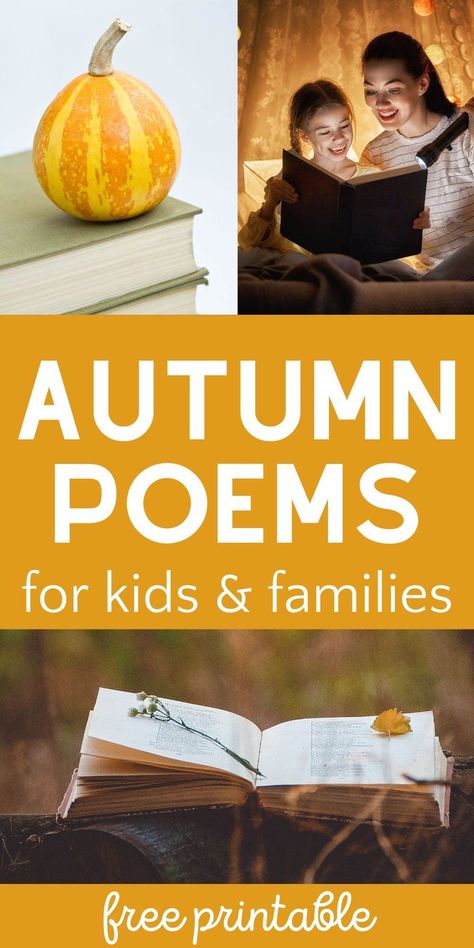 Best autumn poems to read with kids. Classic poems and modern poems, as well as autumn poetry books. Autumn Poems For Kids, Autumn Poems Poetry, Fall Poems For Kids, Modern Poems, Fall Poem, Fall Poetry, Fall Poems, Autumn Poem, Poetry Teatime