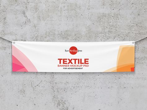 Free Elegant Textile Banner Mockup by Free Mockup Zone Frame Mockup Free, Banner Mockup, Fb Banner, Billboard Mockup, Best Banner, Free Banner, Hanging Fabric, 카드 디자인, Banner Advertising