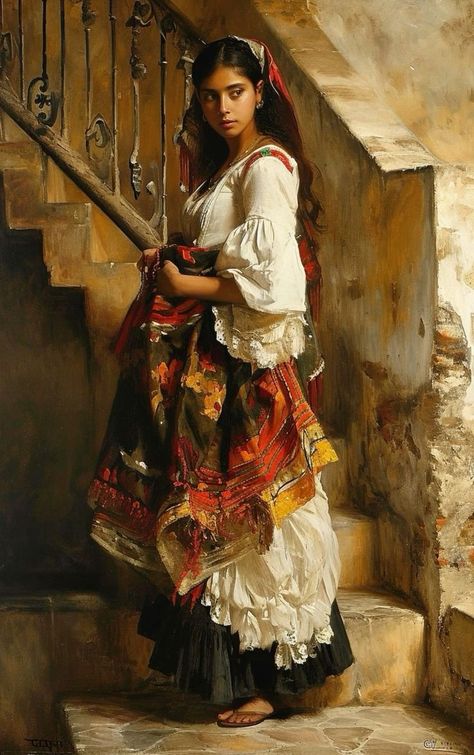 Romani Clothing, Elder Sister, Historical Painting, Princess Aesthetic, Creative Halloween Costumes, Amazing Art Painting, Fashion People, Cool Artwork, Classic Art