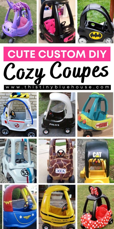 Lil Tykes Makeover, Cozy Coupe Makeover Racecar, Cozy Coupe Police Car Makeover, Princess Cozy Coupe Makeover, Redo Cozy Coupe, Halloween Cozy Coupe, Cozy Coupe Volkswagen, Little Tike Car Makeover, Custom Cozy Coupe Cars