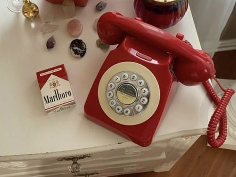 Pin by delicateangels➹🧸🕯 on Aesthetic | Landline phone, Corded phone, Desk phone Red Phone Aesthetic, Goblincore Aesthetic, Lana Del Rey Vinyl, Cute Camera, Retro Phone, Vintage Phones, Phone Aesthetic, Retro Valentines, Film Inspiration