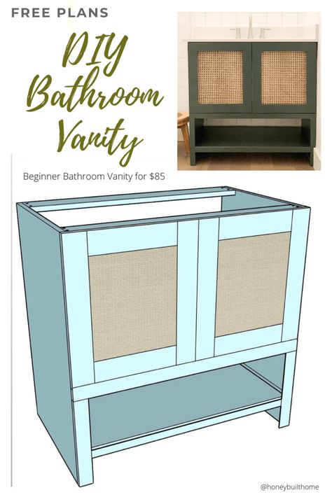 Build A Bathroom Vanity, Diy Sink Vanity, Build A Bathroom, Diy Bathroom Vanity Plans, Diy Bathroom Sink, Cane Webbing, Using A Paint Sprayer, 36 Bathroom Vanity, Bathroom Sink Cabinets