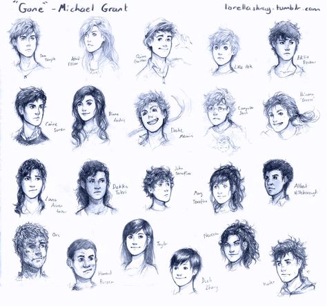 Gone character sketches by ~lorellashray on deviantART Gone Michael Grant, Gone Book, Gone Series, Character Sketches, Book Memes, Maze Runner, Book Fandoms, Great Books, Book Nerd