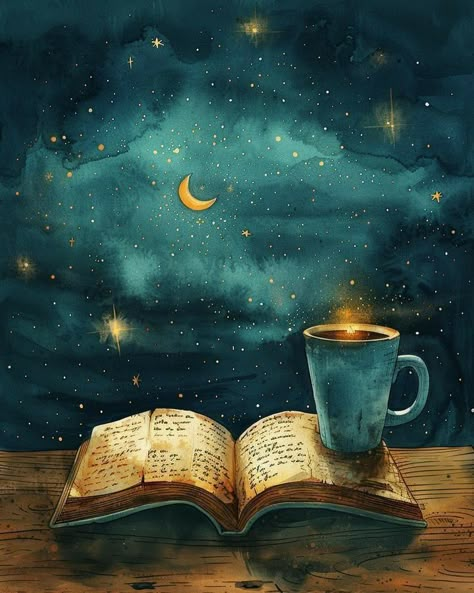 Reading Under The Stars, A Sky Full Of Stars, Spring Night, Night Reading, Spring Evening, Cup Of Milk, Lovely Flowers Wallpaper, Sky Full Of Stars, Solid Wood Desk