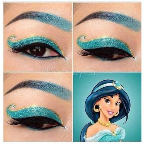 Princess Jasmine Makeup, Jasmine Makeup, Disney Eye Makeup, Disney Inspired Makeup, Disney Princess Makeup, Disney Eyes, Mekap Mata, Princess Makeup, Disney Makeup