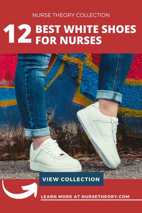 Whether you're going go clinicals, are required to wear white nursing shoes as part of your dress code or simply like the clean look of white sneakers these 12 white shoes for nurses provide a beautiful variety of fashion, stylish and functional design that goes well with most scrub uniforms. #whiteshoes #nursingshoes #whitesneakers #medicalshoes Best White Shoes, Shoes For Nurses, White Nursing Shoes, All White Shoes, Nurse Gear, Medical Shoes, Unique Clothing Style, Nursing Clogs, Scrubs Uniform