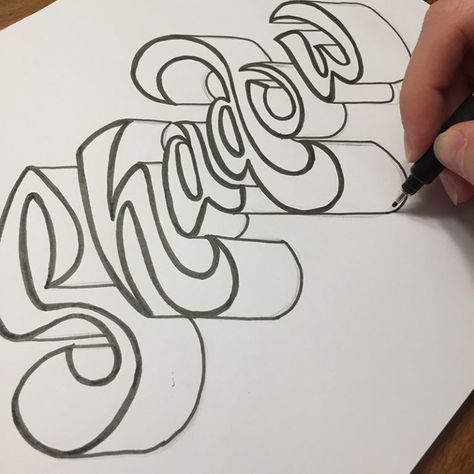 Cool tutorial on how to add drop shadows to hand lettering and calligraphy for cards, quotes, home decor, scrapbooking and more by Elizabeth Wise www.kellycreates.ca 3d Hand Lettering, Shadowing Letters, Graphitti Letters Fonts, Shadow Letters, Ash Art, 3d Fonts, Lighthouse Drawing, Graffiti Alphabet Styles, Graffiti Lettering Alphabet