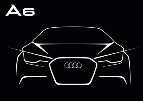 Audi A6 Design Sketch Ingolstadt, Audi Drawing Sketch, Audi Silhouette, Audi Car Drawing, Audi Logo Design, Audi Sketch, Audi Art, Audi Design, Transport Logo