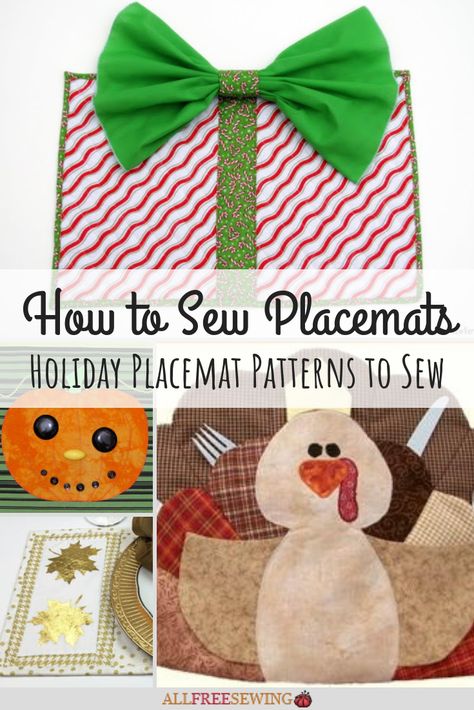 When it comes to the holidays, your whole table is basically the centerpiece. Make it festive with any of these 11 Holiday Placemat Patterns to Sew. Sew Placemats, How To Make Placemats, Placemats Diy, Holiday Craft Ideas, Placemat Patterns, Holiday Hacks, Diy Placemats, Holiday Hack, Diy Fabric Crafts