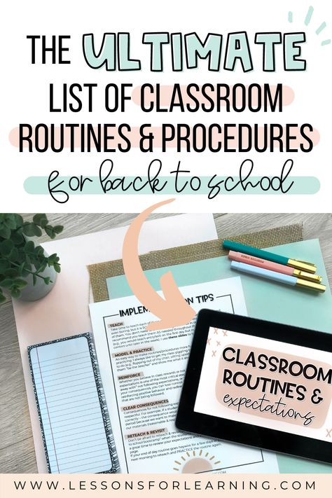 Procedures For Classroom Elementary, Back To School Routines And Procedures, 5th Grade Procedures And Routines, Middle School Procedures And Routines, Classroom Routines And Procedures List, Classroom Systems And Routines, Rules And Procedures Elementary, High School Classroom Procedures, Routines And Procedures Checklist