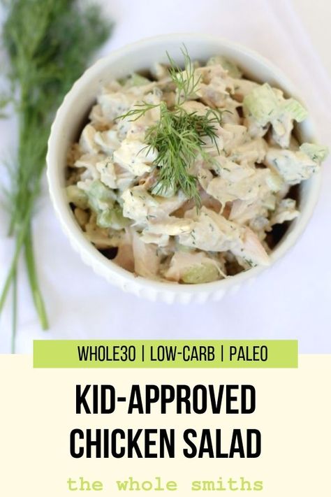 Chicken Salad For Kids, Paleo Potluck, Easy Chicken Salad Recipe, Kids Friendly Meals, Salads For Kids, Kid Lunch Ideas, Paleo Kids, Mayo Dressing, Chicken Salad Recipe Easy