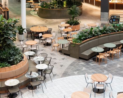 Knox City Food Court - BCI Furniture Airport Food Court, Curved Banquette Seating, University Food, Curved Banquette, Canteen Design, Food Court Design, Cafeteria Design, Office Canteen, Diploma Design