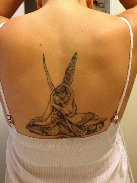 Cupid Tattoo, Kiss Tattoos, 16 Tattoo, Tatuaje A Color, Spine Tattoo, Dainty Tattoos, Spine Tattoos, Aesthetic Tattoo, Time Tattoos