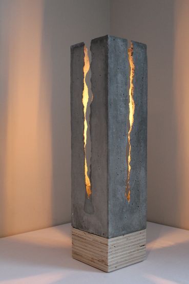 Monolithic Sculpture, Concrete Lighting, Epoxy Concrete, Concrete Epoxy, Concrete Light, Cement Diy, Cement Art, Concrete Lamp, Resin Lamp