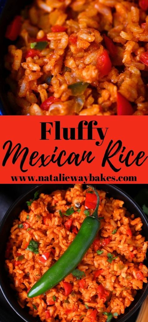 Fluffy and super flavorful, this Mexican Rice recipe 'aka spanish rice' is so simple to make, it's gluten-free, and uses only simple ingredients. Start to finish in 30 minutes. Th authentic, homemade way to go! #mexicanrice #spanishrice #glutenfree Red Rice Recipe Mexican, Fluffy Mexican Rice, Best Spanish Rice Recipe, Mexican Fried Rice, Authentic Mexican Rice, Mexican Rice Recipe, Garlic Mashed Potatoes Recipe, Mexican Rice Easy, Spanish Rice Recipe