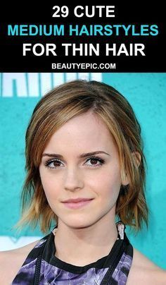 Easy Hairstyles For Thinning Hair, Haircuts For Thinning Hair Over 50, Feminine Haircuts, Girls Haircut, Medium Fine Hair, Cute Medium Length Hairstyles, Fine Hair Cuts, Layered Haircuts Shoulder Length, Emma Bunton