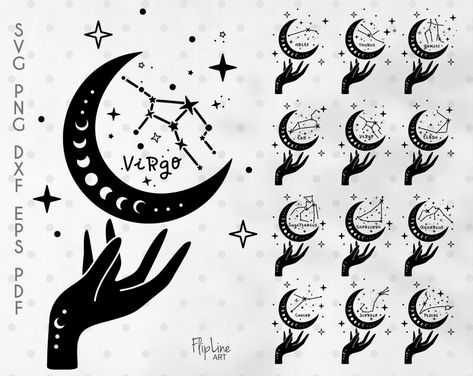 Gemini Svg, Celestial Svg, Zodiac Svg, Mom Life Funny, Bee Painting, Floral Svg, Constellation Print, Floral Moon, Zodiac Constellations