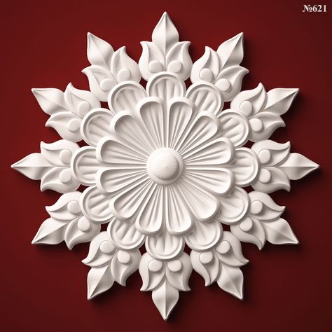 (621) Decor Element Rosette -3d STL model for CNC 3D Model $6 - .stl - Free3D Tv Shelf Design, Thermocol Craft, Front Wall Design, Front Door Design Wood, Carved Wood Wall Art, 3d Cnc, Art Gallery Wallpaper, Flower Art Images, Clay Art Projects