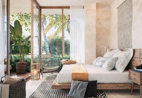 Bali Bedroom, Mexico Luxury, Bali Style Home, Tropical House Design, Antipolo, Quintana Roo Mexico, Bali House, Luxury Penthouse, Bali Style