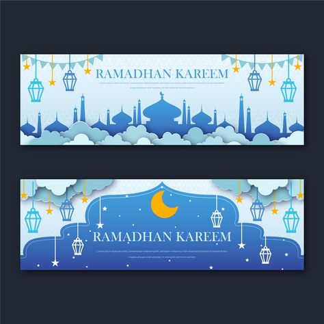 Holiday Banner Design, Ramadan Banner Design, Ramadhan Banner, Banner Ramadhan, Ramadan Banner, Ied Mubarak, Eid Banner, Ramadan Design, Happy Islamic New Year