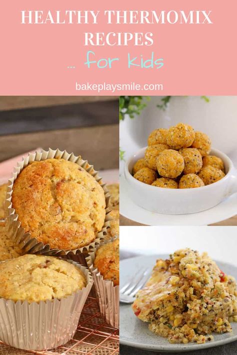 A collection of simple and healthy THERMOMIX RECIPES FOR KIDS... slices, bliss balls, muffins, pasties, meatballs and more!    #healthy #thermomix #kids #recipes #easy Easy Thermomix Recipes, Best Thermomix Recipes, Healthy Thermomix Recipes, Thermos Recipes, Easy Fish Cakes, Snacks School, Tm6 Recipes, Thermomix Healthy, Thermomix Recipes Dinner