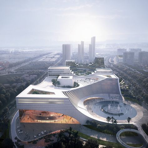 Opera Architecture, Grand Office, Opera House Architecture, Grand Architecture, Nordic Office, Round Building, China Architecture, River Landscape, Skyscraper Architecture