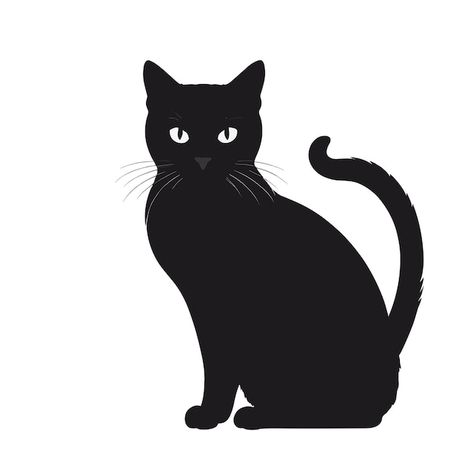 Black cat silhouette vector illustration | Premium Vector #Freepik #vector #black #flat #design #illustration Black Cat Silhouette, Flat Design Illustration, Cat Silhouette, Flat Design, Design Illustration, Premium Vector, Black Cat, Halloween Decorations, Vector Illustration