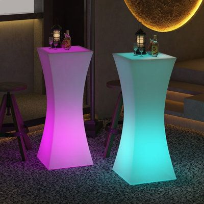 Mjkone Changing Colours LED Cocktail Table with Slim Waist, 18" Light Up Wine Table Cordless LED Cocktail Table, Rechargeable Light Up Pub Table for Party, Home Patio Pool Ambiance LED Furniture | Wrought Studio Changing Colours Led Cocktail Table w/ Slim Waist, 18" Light Up Wine Table Cordless Led Cocktail Table, Rechargeable Light Up Pub Tab | C110201866 | Wayfair Canada Wood Block Coffee Table, Block Coffee Table, Patio Pool, Wine Table, Rechargeable Light, Studio Table, Coffee Table Wayfair, Pub Table, Led Furniture