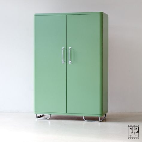 Cubist Furniture, Arsenic Green, Chest Of Drawers Design, Painted Wardrobe, Bauhaus Inspired, 2 Door Wardrobe, Door Wardrobe, Corner Unit, Art Deco Furniture