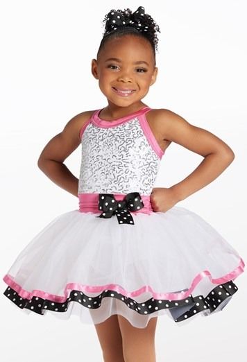 Polka Dot Trim Tutu Tap Dance Costume | Weissman® Shoe Bows, Dance Costumes Tap, Toddler Dance, Ribbon Shoes, Ribbon Skirt, Ribbon Skirts, Bow Hair Clip, Tap Dance, Bow Shoes