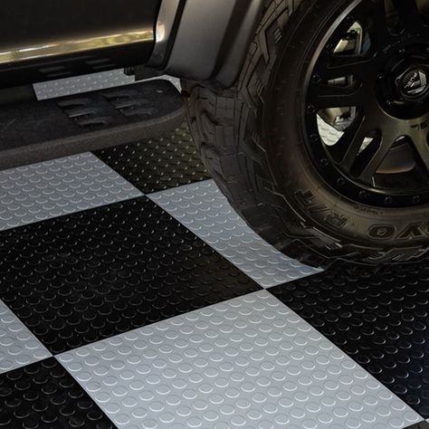 Arrives by Tue, May 17 Buy FlooringInc Nitro Flex Protective Garage Flooring Tiles, 20.5"x20.5", 8 Tiles, 23.36 Sqft, Coin Pattern, Black at Walmart.com Garage Floor Ideas, Grass Pavers, Man Bathroom, Garage Floor Mats, Garage Tile, Baby Beds, Garage Floors, Garage Floor Tiles, Garage Flooring