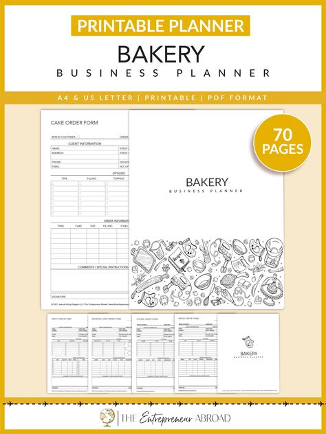 Excited to share the latest addition to my #etsy shop: Bakery Business Planner | Printable | Bakery Order Form | Home Bakery Business | Cupcake | Cookie | Donuts | Instant Download | A4 | Letter #homebakingbusiness #bakingplanner #bakingbusiness #homebakingplanner #bakeryorderforms #bakingorderforms #bakeryplanner Bakery Planner, Bakery Business Planner, Starting A Bakery, Wedding Cake Order Form, Bakery Order Form, Business Kit, Cake Order Forms, Home Bakery Business, Cost Of Goods Sold