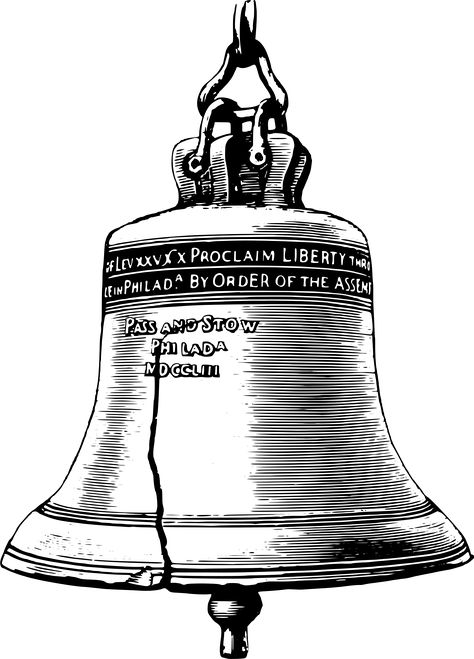 Liberty Bell by @Firkin, I came across a 19th-century line drawing of this potent symbol of American independence. And since there was no Liberty Bell clipart on openclipart.org that was sufficiently detailed to show the inscription, I invested the time to trace, clean and touch up this one particularly for all the American users. Enjoy., on @openclipart Liberty Bell Drawing, Bell Drawing, History Drawings, Patriotic Banner, Banner Clip Art, Communication Techniques, Constitution Day, American Independence, Drawing Clipart