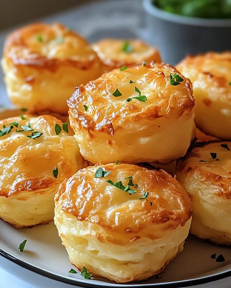 Cheesy Mashed Potato Puffs are a fun and delicious way to transform simple mashed potatoes into crispy, cheesy bites of joy Baked Potato Bites Appetizers, Thanksgiving Potato Appetizers, Food To Go With Mashed Potatoes, Golden Cheesy Mashed Potato Puffs, Cheesy Mashed Potato Puffs Cooktop Cove, Mash Potato Bites, Simple Thanksgiving Food Ideas, Cheesy Mash Potato Puffs, Potato Puffs Baked